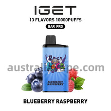 Load image into Gallery viewer, IGET Bar Pro Disposable Vape 10000 Puffs - Blueberry Raspberry