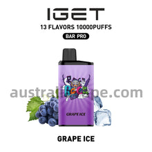 Load image into Gallery viewer, IGET Bar Pro Disposable Vape 10000 Puffs - Grape Ice